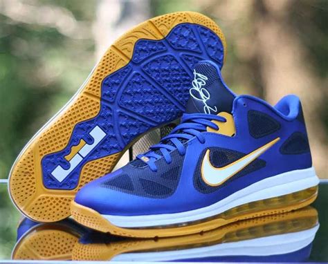 royal blue and gold sneakers.